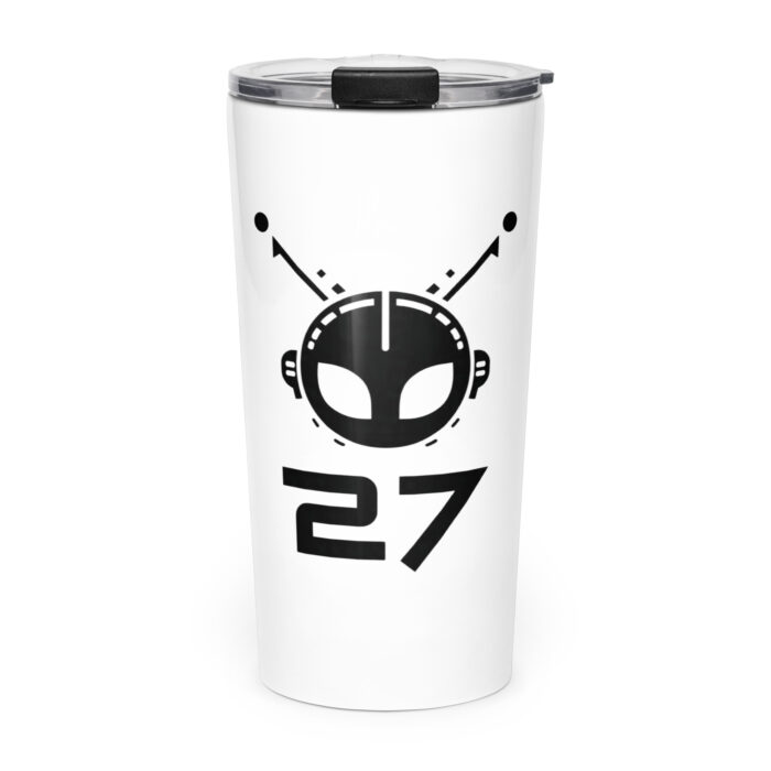 Alien 27 Signature Logo Alien Open Contact 2026 Cosmos Universe Extra Terrestrial Inspired - Tapered stainless steel tumbler