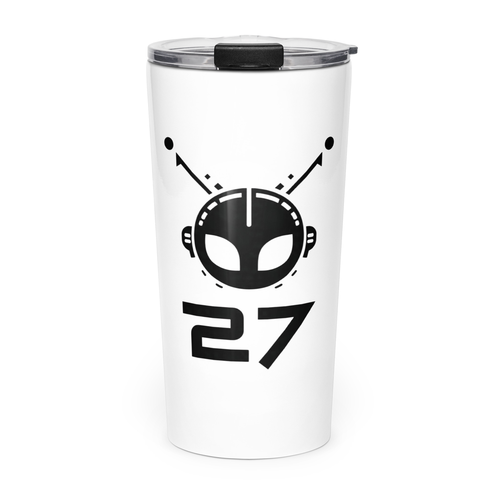 Alien 27 Signature Logo Alien Open Contact 2026 Cosmos Universe Extra Terrestrial Inspired - Tapered stainless steel tumbler
